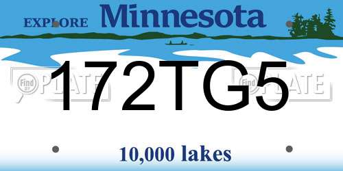 172TG5 Minnesota License Plate