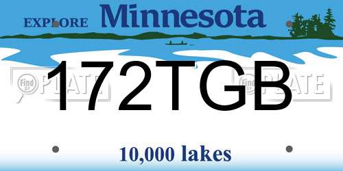 172TGB Minnesota License Plate