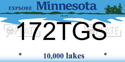 172TGS Minnesota License Plate