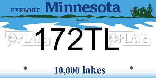 172TL Minnesota License Plate