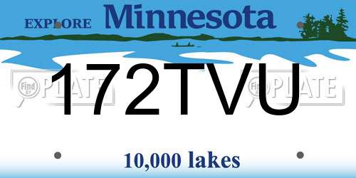 172TVU Minnesota License Plate