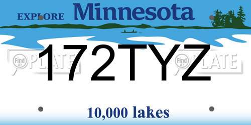 172TYZ Minnesota License Plate