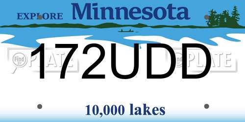 172UDD Minnesota License Plate