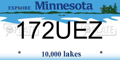 172UEZ Minnesota License Plate