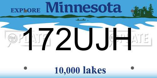 172UJH Minnesota License Plate