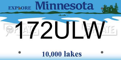 172ULW Minnesota License Plate