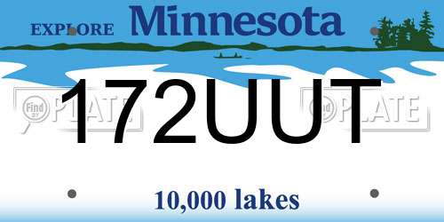 172UUT Minnesota License Plate