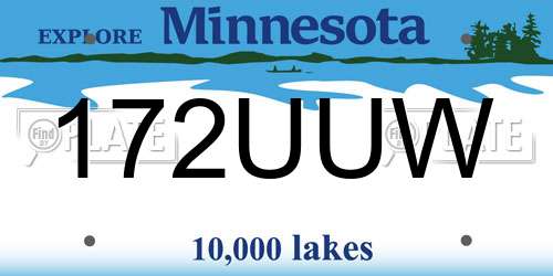 172UUW Minnesota License Plate