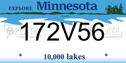 172V56 Minnesota License Plate