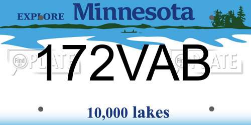 172VAB Minnesota License Plate