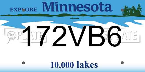 172VB6 Minnesota License Plate
