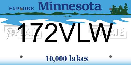 172VLW Minnesota License Plate