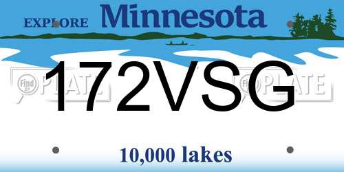 172VSG Minnesota License Plate