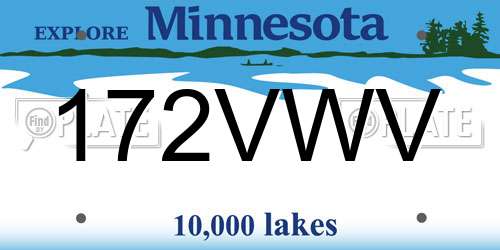 172VWV Minnesota License Plate
