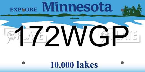 172WGP Minnesota License Plate