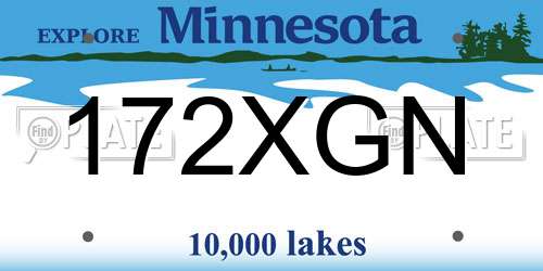 172XGN Minnesota License Plate