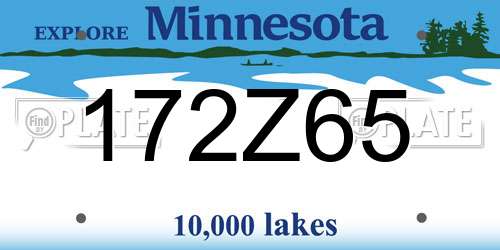 172Z65 Minnesota License Plate
