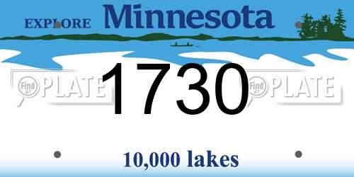 1730 Minnesota License Plate
