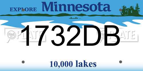 1732DB Minnesota License Plate