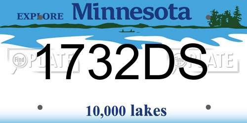 1732DS Minnesota License Plate