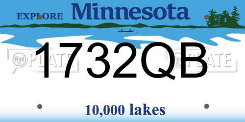 1732QB Minnesota License Plate