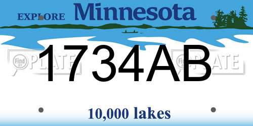 1734AB Minnesota License Plate