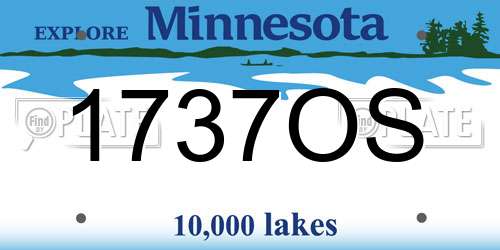 1737OS Minnesota License Plate