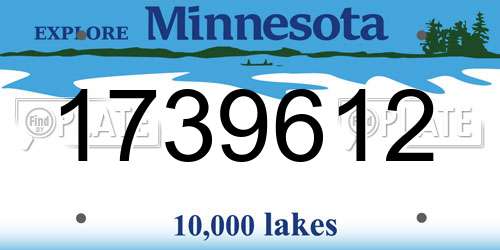 1739612 Minnesota License Plate