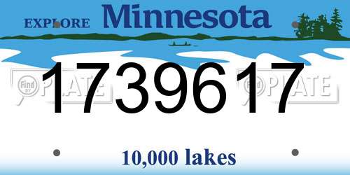 1739617 Minnesota License Plate