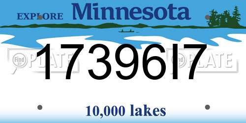 17396I7 Minnesota License Plate
