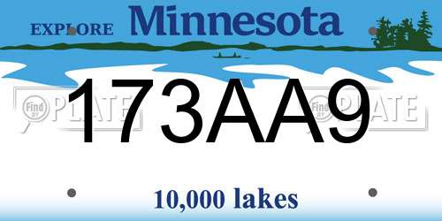 173AA9 Minnesota License Plate