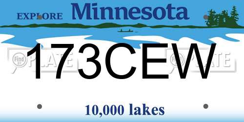 173CEW Minnesota License Plate
