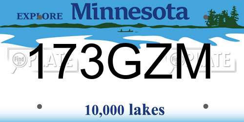 173GZM Minnesota License Plate