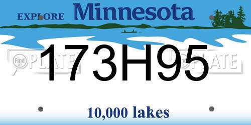173H95 Minnesota License Plate