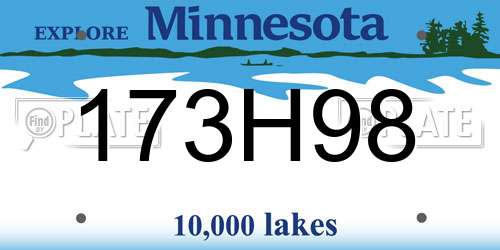 173H98 Minnesota License Plate