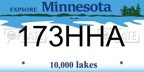173HHA Minnesota License Plate
