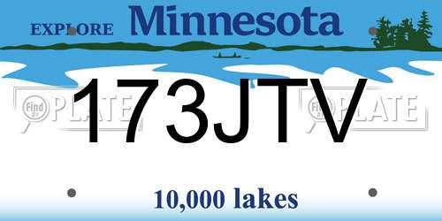 173JTV Minnesota License Plate