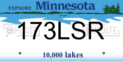173LSR Minnesota License Plate
