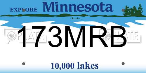 173MRB Minnesota License Plate
