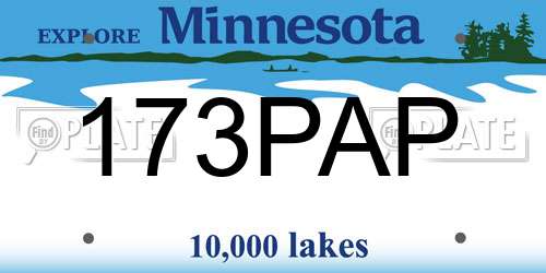 173PAP Minnesota License Plate