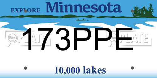173PPE Minnesota License Plate