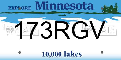 173RGV Minnesota License Plate
