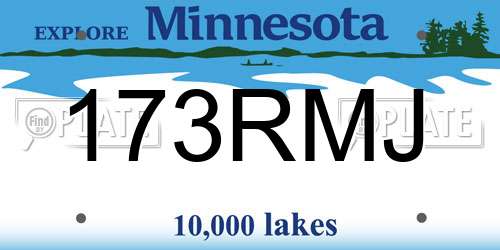 173RMJ Minnesota License Plate
