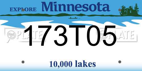 173T05 Minnesota License Plate