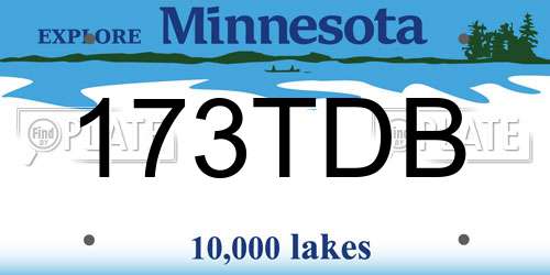 173TDB Minnesota License Plate