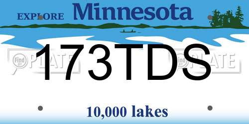 173TDS Minnesota License Plate