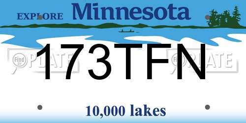 173TFN Minnesota License Plate