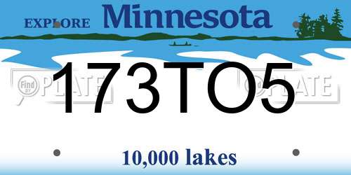 173TO5 Minnesota License Plate