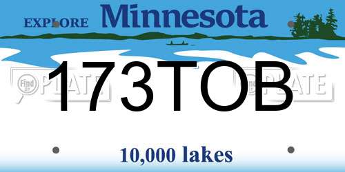 173TOB Minnesota License Plate
