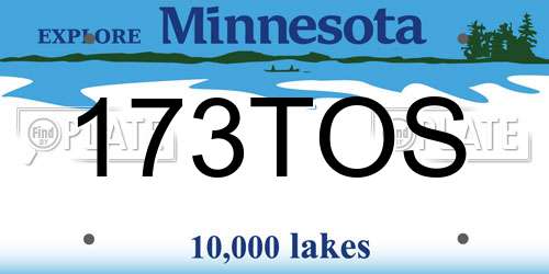 173TOS Minnesota License Plate